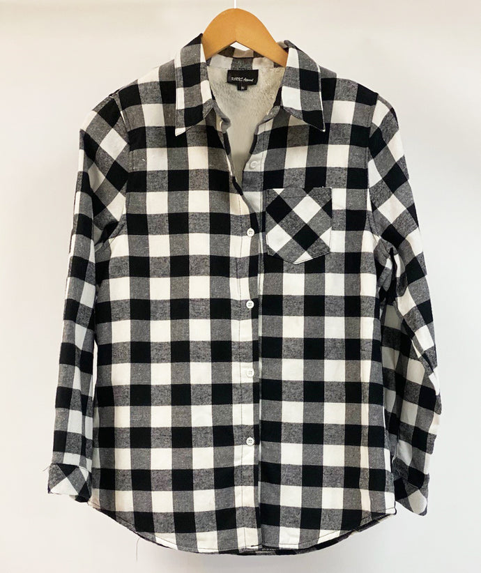 Checkered Faux Fur-Lined Flannel Shirt Item #41