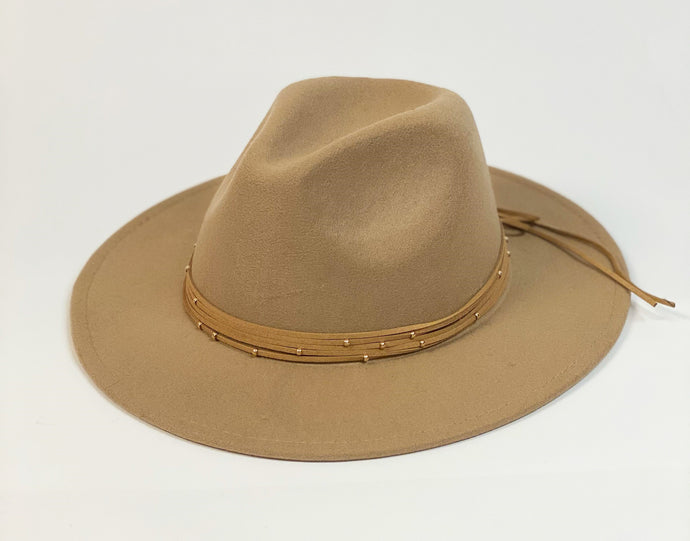 Faux Suede Bow-Trim Fedora Item #49